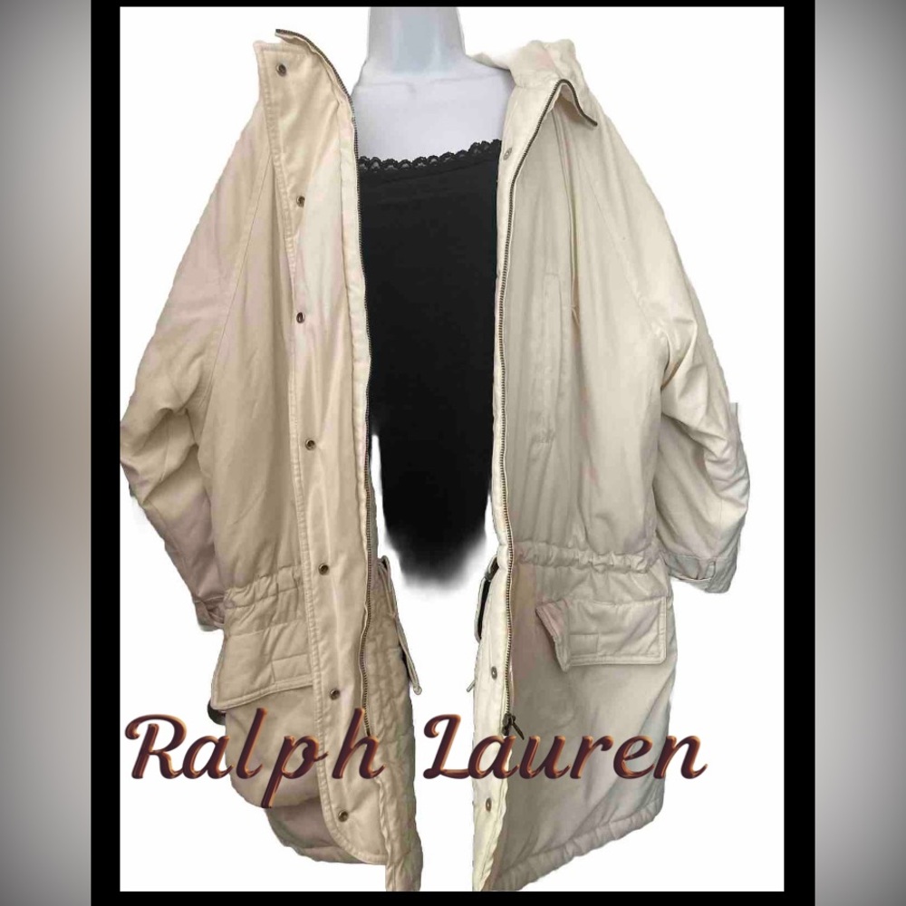 Ralph Lauren Women's Cream Hooded Parka Jacket